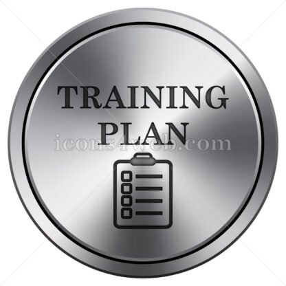 Training plan icon. Round icon imitating metal. - Website icons
