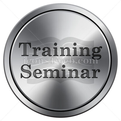 Training seminar icon. Round icon imitating metal. - Website icons