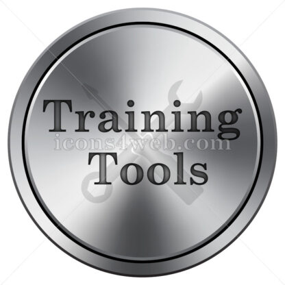 Training tools icon. Round icon imitating metal. - Website icons