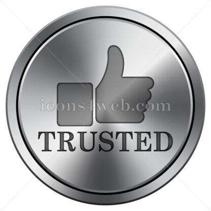 Trusted icon. Round icon imitating metal. - Website icons