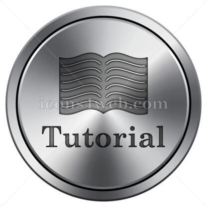 Tutorial icon. Round icon imitating metal. - Website icons