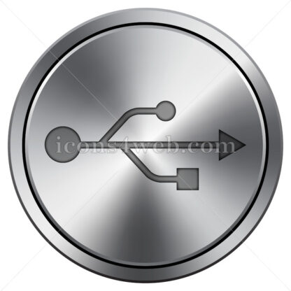 USB icon. Round icon imitating metal. - Website icons