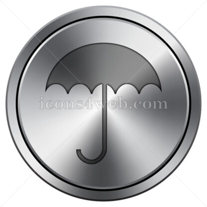 Umbrella icon. Round icon imitating metal. - Website icons