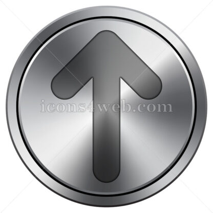 Up arrow icon. Round icon imitating metal. - Website icons