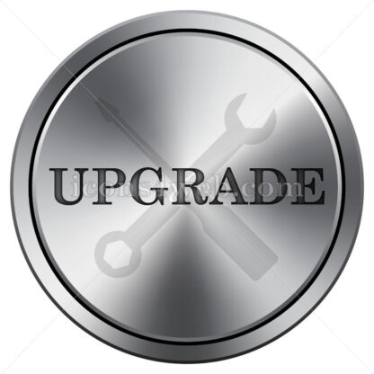 Upgrade icon. Round icon imitating metal. Upgrade round button. - Website icons