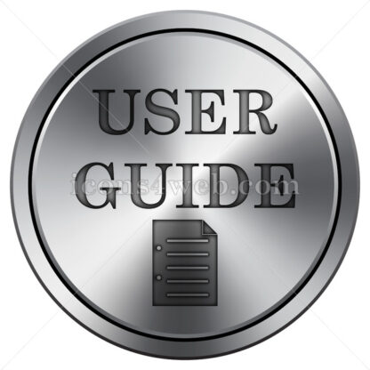 User guide icon. Round icon imitating metal. - Website icons