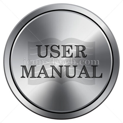 User manual icon. Round icon imitating metal. - Website icons