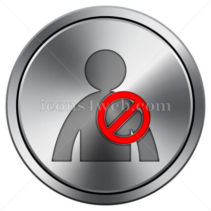 User offline icon. Round icon imitating metal. - Website icons