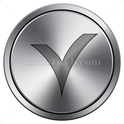 V checked icon. Round icon imitating metal. - Website icons