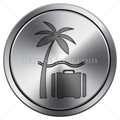 Vacation icon. Round icon imitating metal. - Website icons