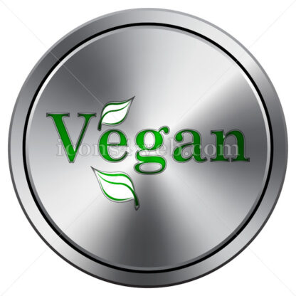 Vegan icon. Round icon imitating metal. - Website icons