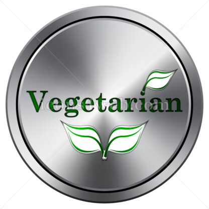 Vegetarian icon. Round icon imitating metal. - Website icons