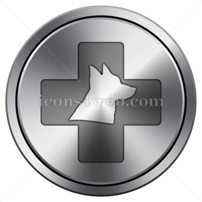 Veterinary icon. Round icon imitating metal. - Website icons