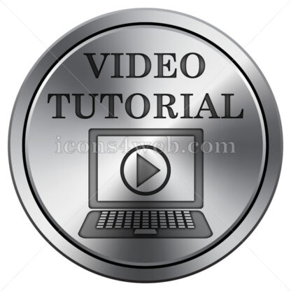 Video tutorial icon. Round icon imitating metal. - Website icons