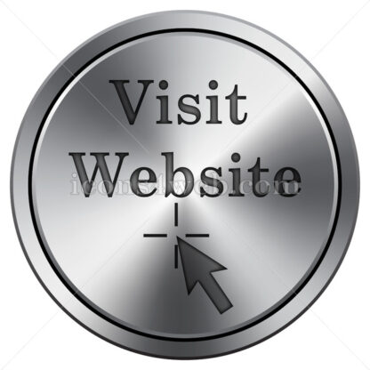 Visit website icon. Round icon imitating metal. - Website icons