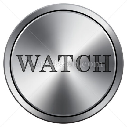 Watch icon. Round icon imitating metal. - Website icons