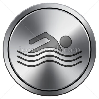Water sports icon. Round icon imitating metal. - Website icons
