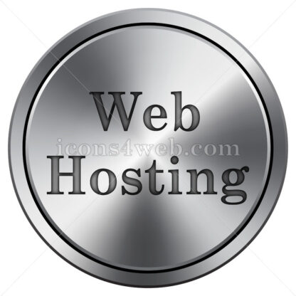 Web hosting icon. Round icon imitating metal. - Website icons