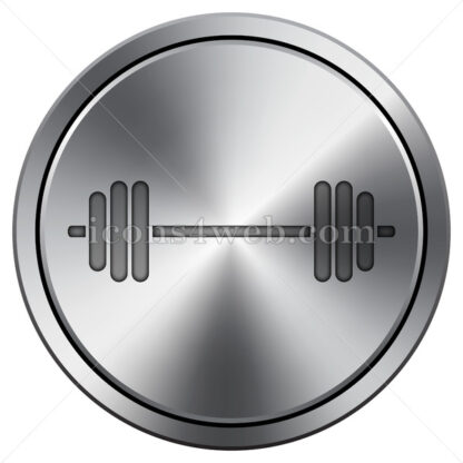 Weightlifting icon. Round icon imitating metal. - Website icons