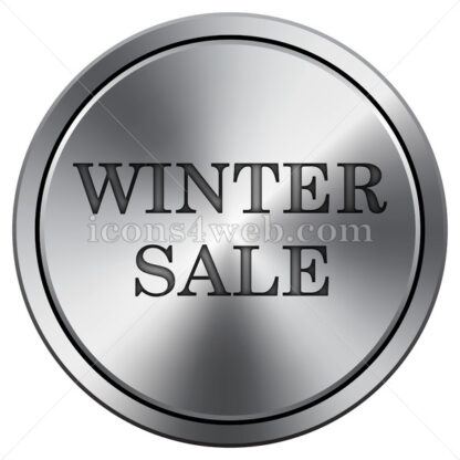 Winter sale icon. Round icon imitating metal. - Website icons