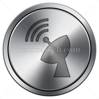 Wireless antenna icon. Round icon imitating metal. - Website icons