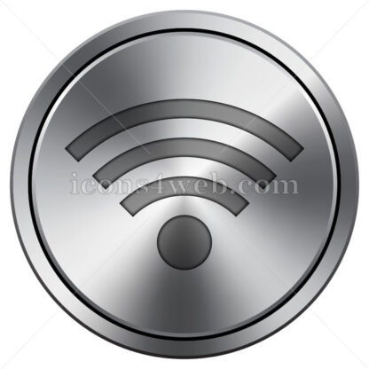 Wireless sign icon. Round icon imitating metal. - Website icons