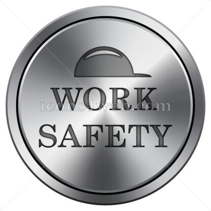 Work safety icon. Round icon imitating metal. - Website icons