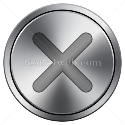 X close icon. Round icon imitating metal. - Website icons