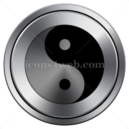 Ying yang icon. Round icon imitating metal. - Website icons