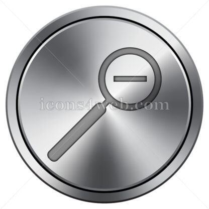 Zoom out icon. Round icon imitating metal. - Website icons