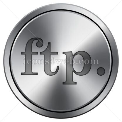 ftp. icon. Round icon imitating metal. - Website icons