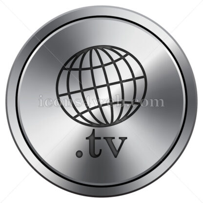 .tv icon. Round icon imitating metal. - Website icons
