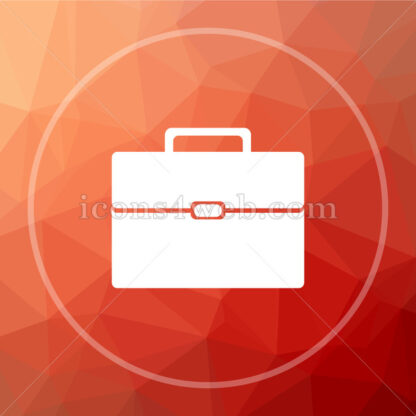 Briefcase icon. Business concept icon on low poly background. - Website icons