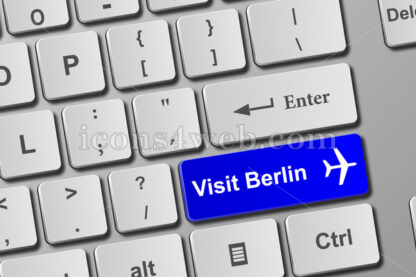 Visit Berlin keyboard button. Buy online tickets concept to visit Berlin. - Icons for website