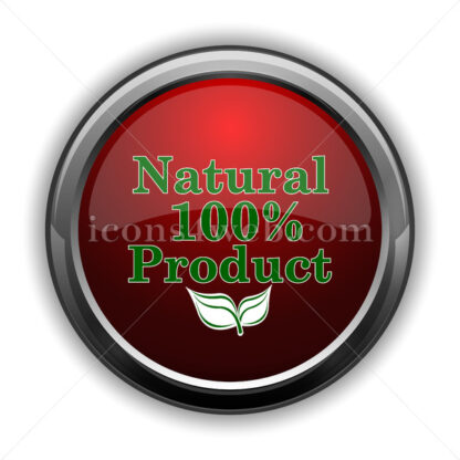 100 percent natural product icon. Red glossy web icon - Website icons