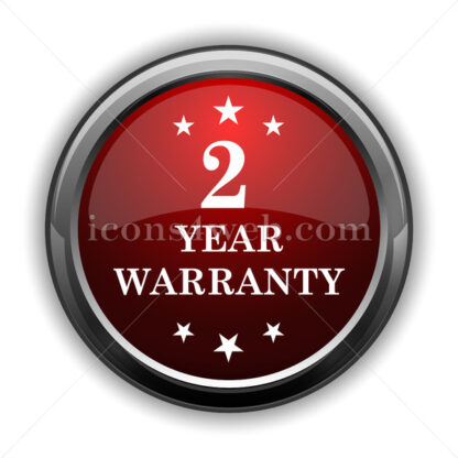 2 year warranty icon. Red glossy web icon with shadow - Website icons