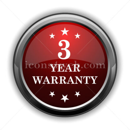 3 year warranty icon. Red glossy web icon with shadow - Website icons