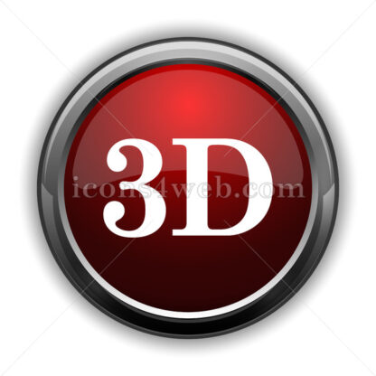 3D icon. Red glossy web icon with shadow - Icons for website