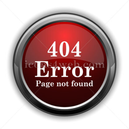 404 error icon. Red glossy web icon with shadow - Icons for website