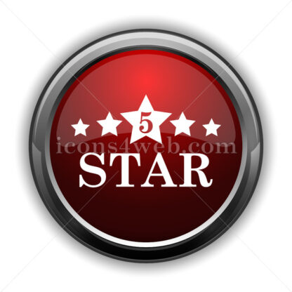 5 star icon. Red glossy web icon with shadow - Website icons