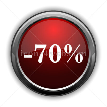 70 percent discount icon. Red glossy web icon with shadow - Icons for website
