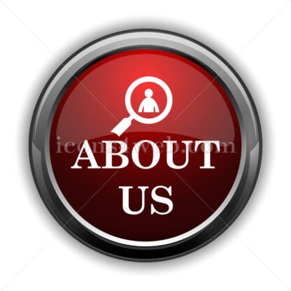 About us icon. Red glossy web icon with shadow - Icons for website