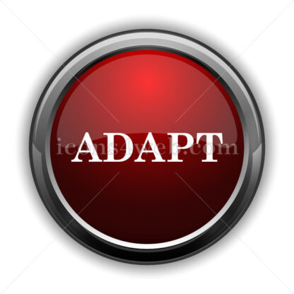 Adapt icon. Red glossy web icon with shadow - Website icons