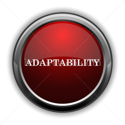 Adaptability icon. Red glossy web icon with shadow - Website icons