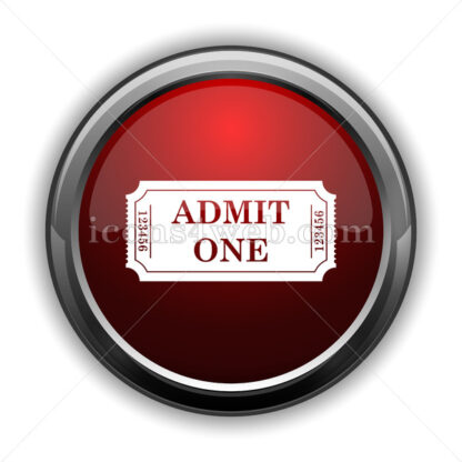 Admin one ticket icon. Red glossy web icon with shadow - Icons for website
