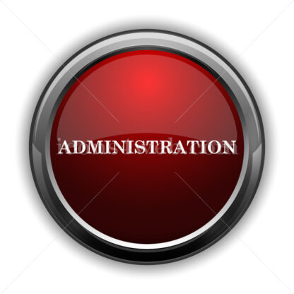 Administration icon. Red glossy web icon with shadow - Website icons
