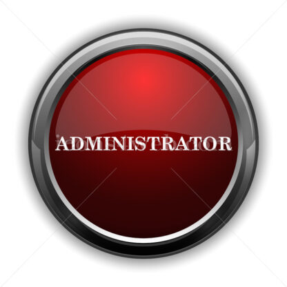 Administrator icon. Red glossy web icon with shadow - Website icons