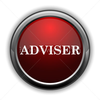 Adviser icon. Red glossy web icon with shadow - Website icons