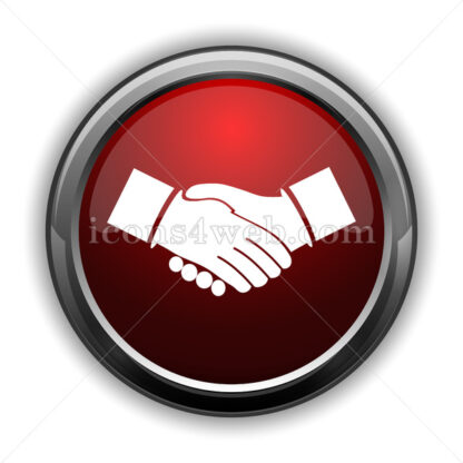 Agreement icon. Red glossy web icon with shadow - Icons for website