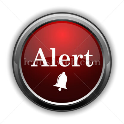Alert icon. Red glossy web icon with shadow - Icons for website